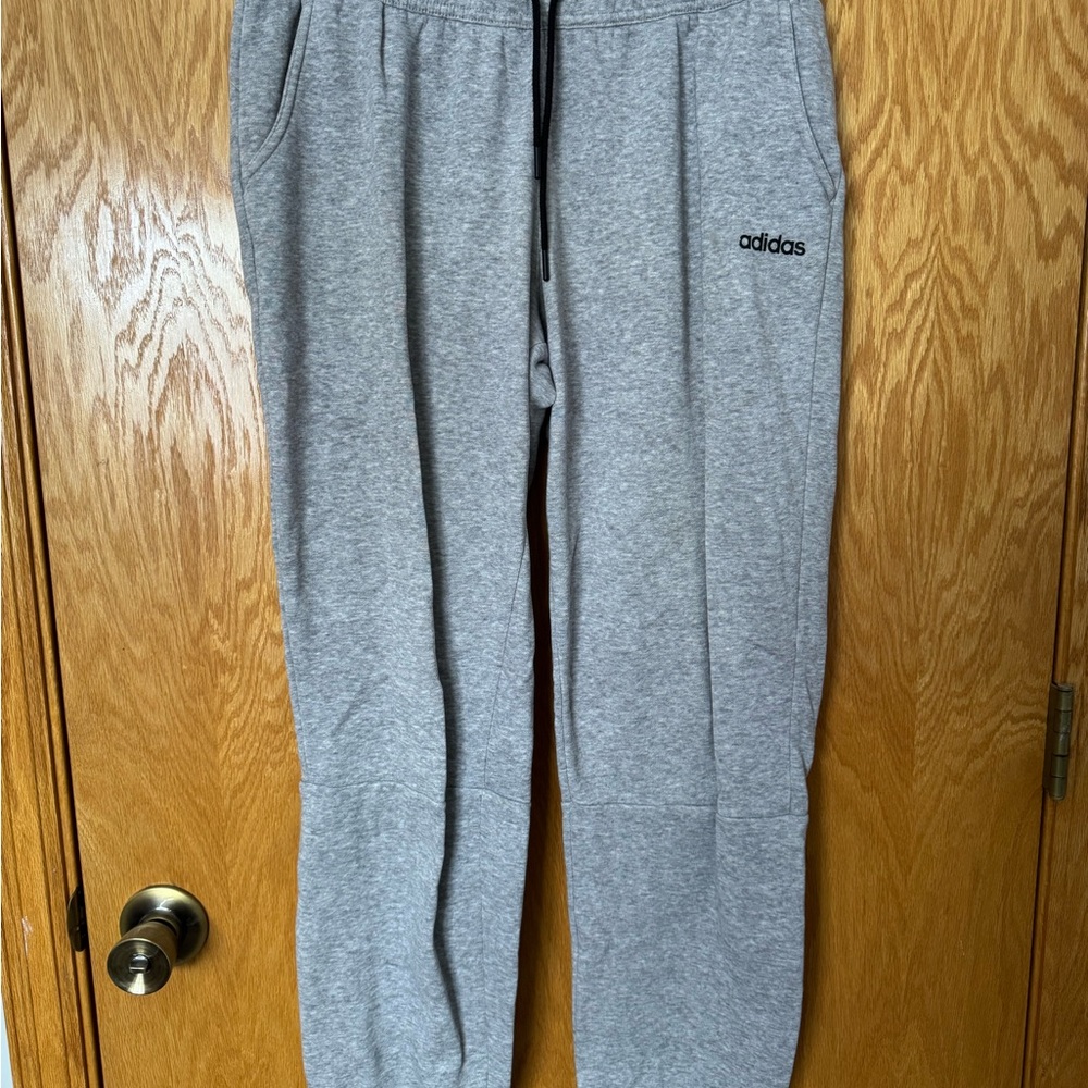 adidas Light Gray Fleece Lined Sweatpants